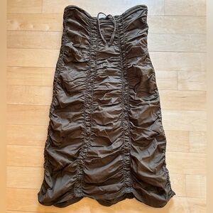Wearables Cotton Brown Ruched Maxi Skirt Size Small